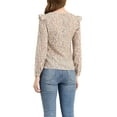 thumbnail image 3 of INSPIRE CHIC Women's Floral Printed Top Long Sleeve Round Neck Ruffle Collar Blouse, 3 of 5