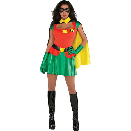 Suit Yourself Batman Robin Costume for Adults, Size Small, Includes a Dress, a Cape, a Mask, a Belt, and Green Gloves