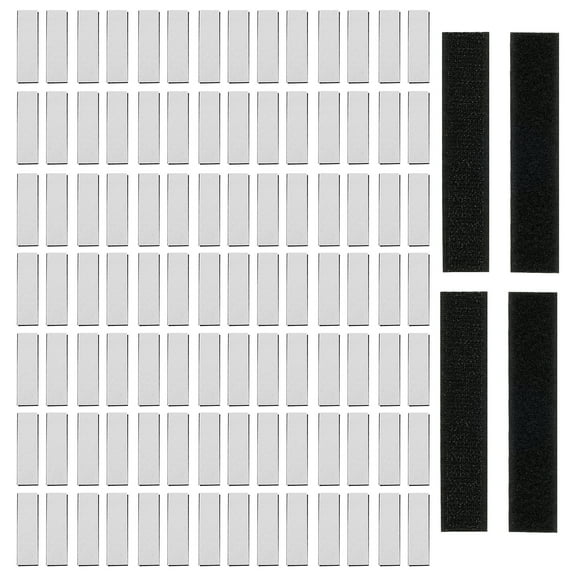 100 PCS Hook and Loop Strips Kit Easy to Use Square Hooks Loop Tape Set Versatile Hanging Wall Mounting Tape Sturdy Hook and Loop Fasteners Strips Kit for Indoor or Outdoor Use