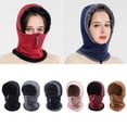 thumbnail image 2 of Women Winter Knit Balaclava Beanie Hat Zipper Up Face Mask Plush Lined Cap Scarf, 2 of 18