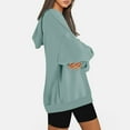 thumbnail image 5 of Kmdttou Women's Zip Up Hoodies Long Sleeve Casual Loose Solid Color Long Sleeved Round-neck Hooded Sweatshirt Tops on Clearance!, 5 of 6