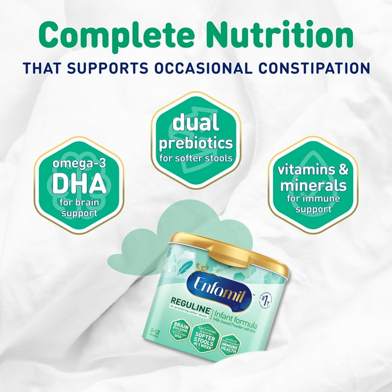 Enfamil Reguline Baby Formula Milk Based Infant Nutrition Dual Prebiotics for Soft Comfortable Stools within 1 Week of Use Omega 3 DHA for Immune