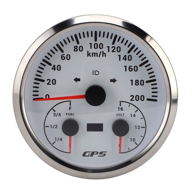 110mm 3 - in - 1 GPS Speedometer Odometer with Voltmeter Fuel Level Gauge for RV Yacht Truck Red Backlight