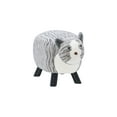 thumbnail image 2 of Curtis the Tabby Cat Children's Stool, Gray Stripe Faux Fur, 2 of 9