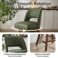thumbnail image 6 of Usaint Distressed Faux Leather Swivel Bar Stools Set of 2 Cutout Backrest Solid Wood Legs for Kitchen Island Counter Chairs,Green, 6 of 10