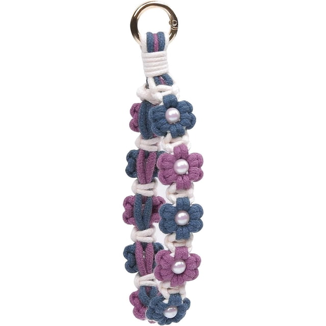 LAICAIW Boho Macrame Keychain Wristlet Keychain Weave Exquisite Keyring Holder Bracelet Handmade Wrist Lanyard for Women
