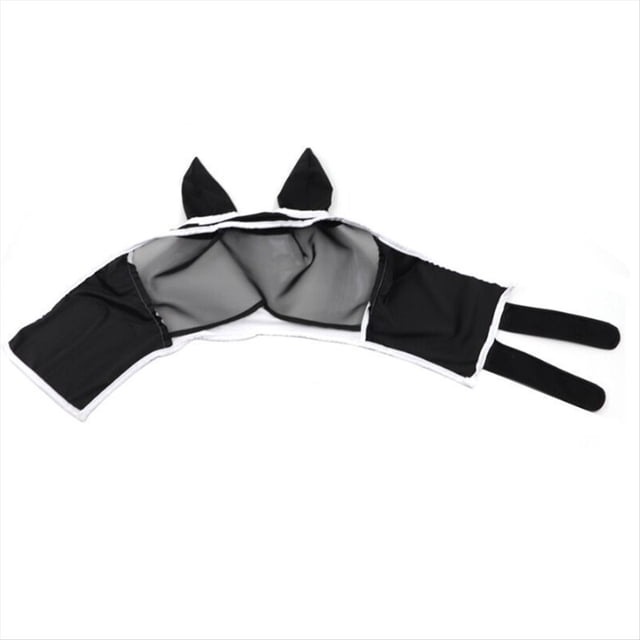 Máscara Moscas de Caballo con Orejas, Máscara de Caballo e Insectos, Máscara Moscas Ma Chao Comfort,Máscara de Cabeza de Caballo,Negro