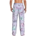 thumbnail image 3 of Picia Purple Butterfly Mens Soft Woven Cotton Elastic Waistband Sleep Pajama Pant Lounge Sleep Pant With Pockets And Drawstring-XX-Large, 3 of 9