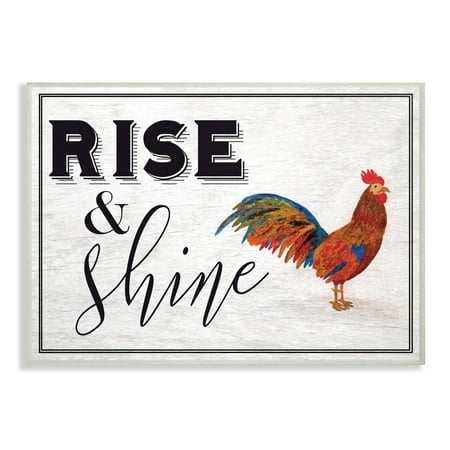- Rise And Shine Rooster White Oversized Wall Plaque Art, 13 x 0.5 x 19