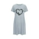 thumbnail image 5 of Camisón corto de talla grande para mujer, camisón de manga corta con estampado de pecho a la moda, camisón para mujer, 5 of 7