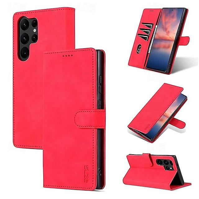 Phone Case For Samsung Galaxy S24 S23 S22 + Plus Ultra Wallet Case Full Body Protective Kickstand Card Slot Retro Tpu Pu Leather
