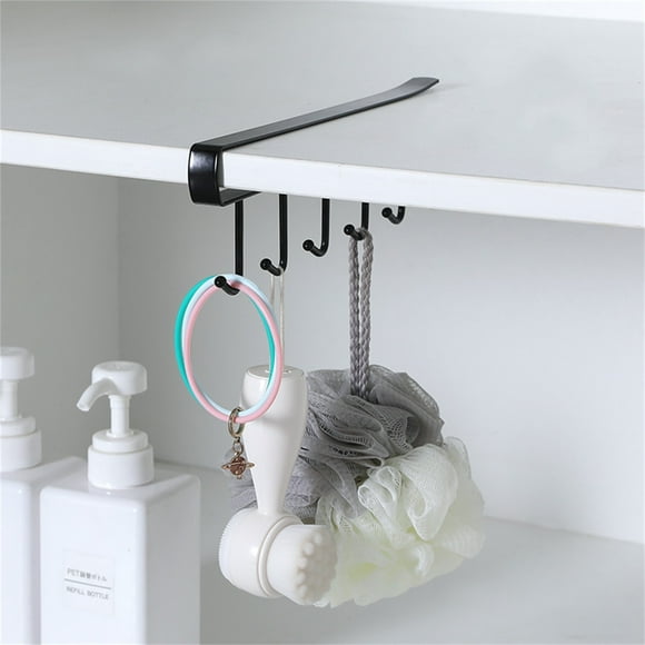 Perchero bajo armario, soporte para toallas de cocina, organizador de almacenamiento bajo estante para tazas, utensilios de cocina, perchero de hierro para baño o para organizar el hogar.