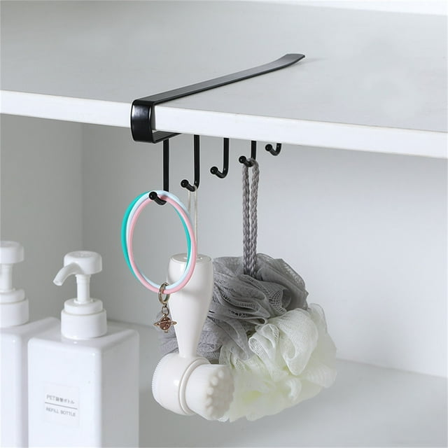 CEHVOM Under Cabinet Hanger Rack Kitchen Paper Roll Holder Towel Hanger Rack Bathroom Organizer Clearance