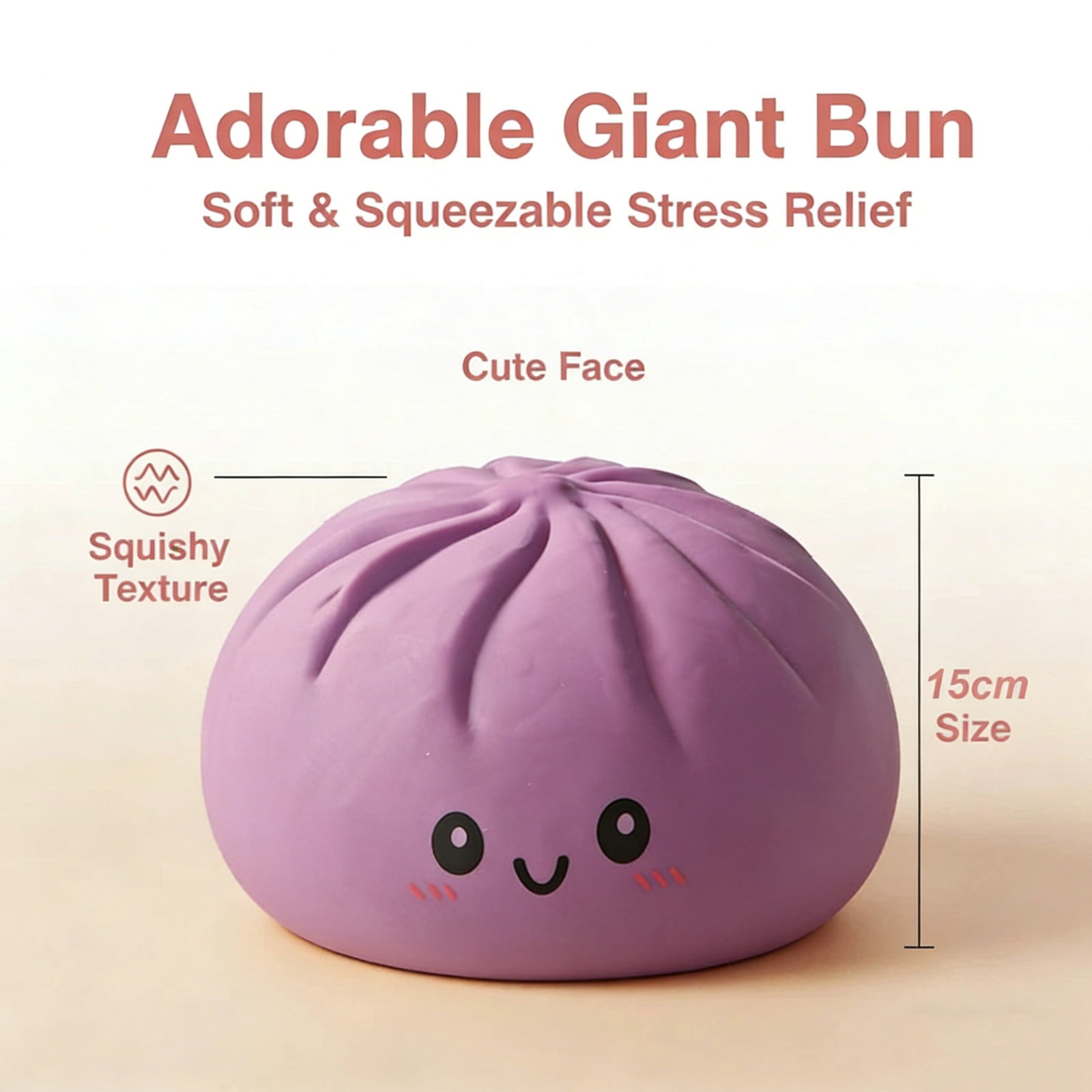 Giant Dumpling Squishies, Jumbo dumpling Squishies Cheese Stress Ball Soft Squeeze Decompression Dough Birthday Present for Kid Adults 6" Purple