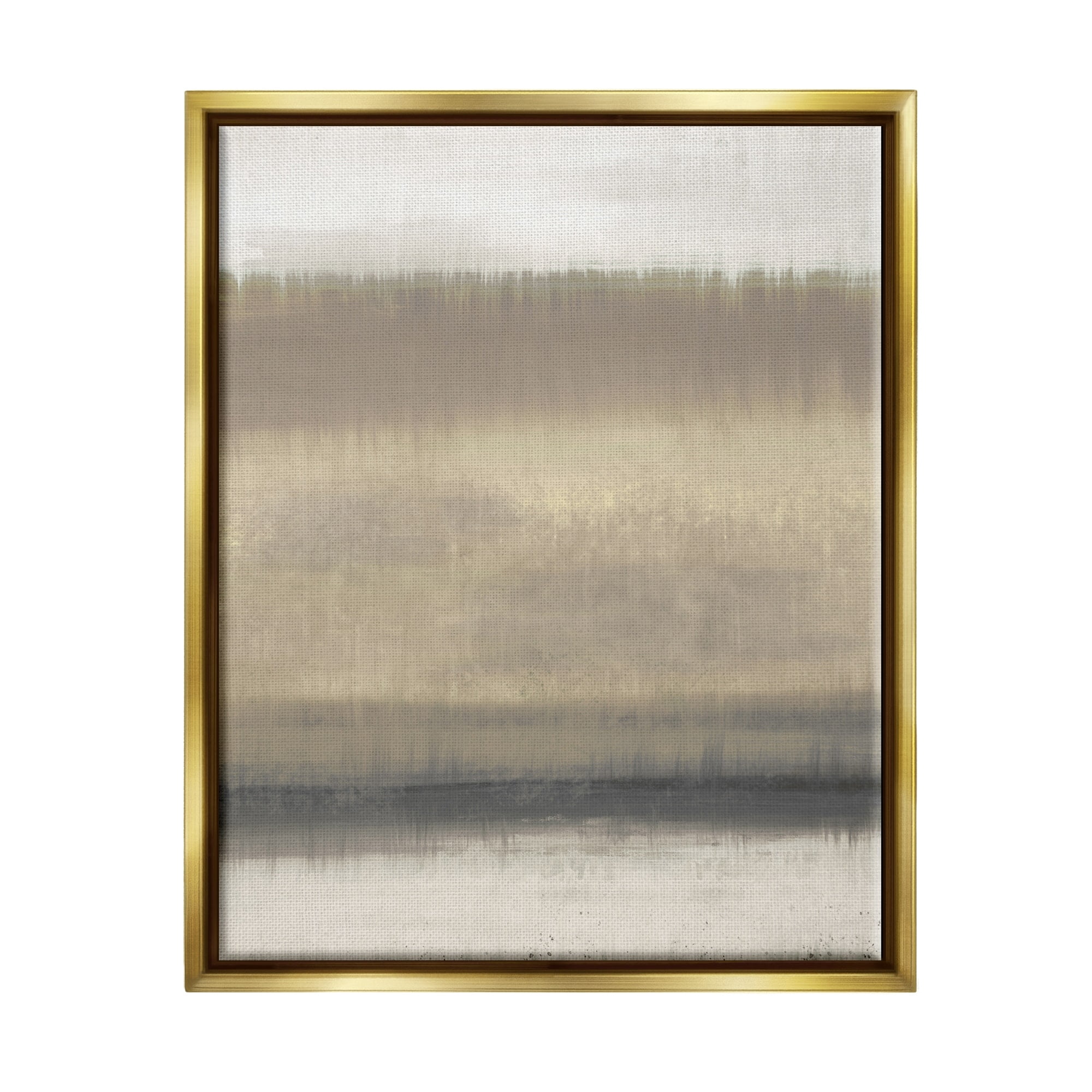 Stupell Industries Abstract Countryside Landscape Brown Grassland Painting Metallic Gold Framed Floating Canvas Wall Art, 24x30, by Elizabeth Medley
