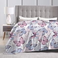 thumbnail image 4 of KLL Fleece Blanket Plush Throw Blanket Butterflies in Pastel ,Soft Fuzzy Cozy Flannel Blanket for Couch Sofa Bed.(80"x60" ), 4 of 7