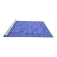 thumbnail image 2 of Ahgly Company Machine Washable Indoor Round Oriental Blue Industrial Area Rugs, 8' Round, 2 of 4