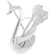 thumbnail image 1 of Juego de cubiertos de postre en forma de cisne Tenedor Cuchara Base de almacenamiento de cucharas de aleación de zinc con 6 cucharas de cisne de metal plateado Feliz Sencillez, 1 of 5