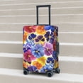 thumbnail image 6 of Susaid The Garden Tricolor Pansy Flower Print Elastic Washable Suitcase Cover with Hidden Zipper, Fits 18-32 Inch Luggage for Protection During Travel-Small, 6 of 7
