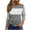 Dark Gray, variant on Wyobmus Women's 3/4 Sleeves V Neck T-Shirts Casual Striped Color Blocked Summer Round Neck Tops Casual Basic Tees Pink