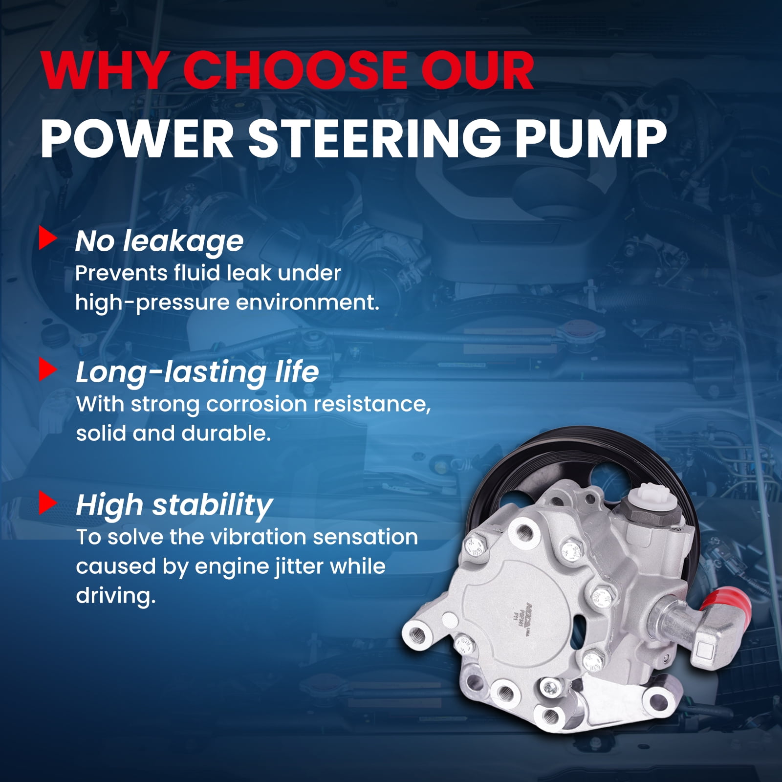 MOCA AUTOPARTS Power Steering Pump Fit for 2009-2012 Mercedes-Benz GL450 4.7L & 2009-2011 Mercedes-Benz ML550 5.5L