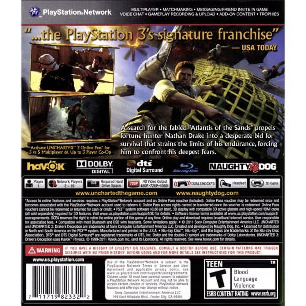 Rino on X: Uncharted 3: Drake's Deception🗺️🕌🚀 12 years ago today😎 ✓ Metacritic: 92% “Universal Acclaim” ✓+6 million copies sold (one of three  best selling #PlayStation 3 games) On the scale of 1-10