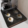 thumbnail image 4 of Clean, Safe and Stylish Coffee Bar Mat, 18x24 inch - Stain-Hiding, Absorbent, Rubber-Backed for Non-slip Use - Fits Perfectly Under Coffee Maker Machines, Dish Drying Convenience, 4 of 7