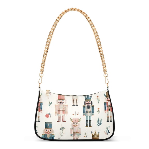 ALAZA Nutcracker Soldiers Christmas Women's Chain Shoulder Bag Hobo Handbag Tote Crossbody Purse