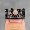 thumbnail image 1 of Royal Crown Stainless Steel Retro Rhinestone Man Woman Rings Simple Trendy Punk for Male Girl Boyfriend Jewelry Gift Wholesale R084C-Black 11, 1 of 6