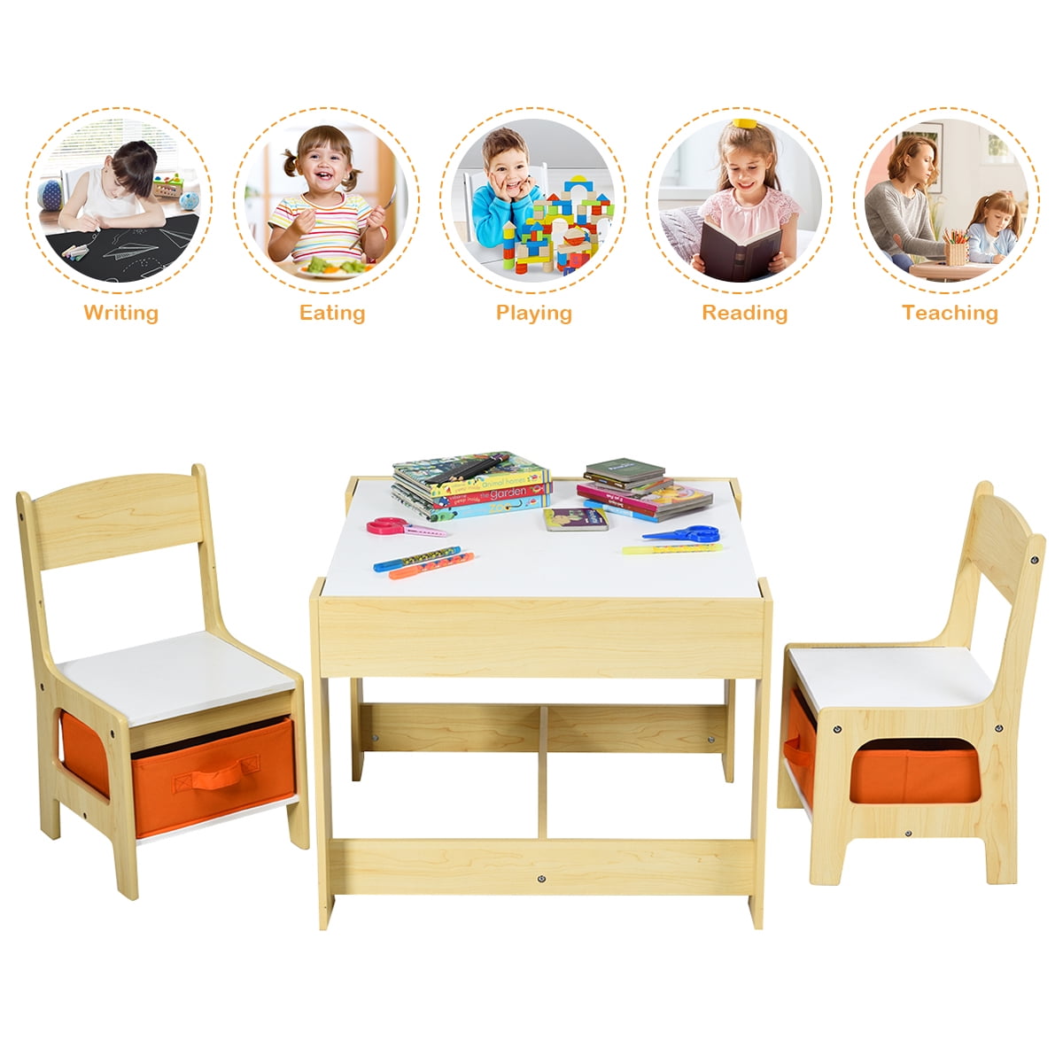 Kids Desk Learning /& Drawing for Kids White Board and Chalk Board Includes chair
