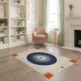 thumbnail image 2 of ODIKA 4'x6' Washable Area Rug Pet Friendly, Non-Shedding Entrance Abstract Inspired Radiating Ring Circle Round Circular for Bedroom, Reading Nook, 2 of 7