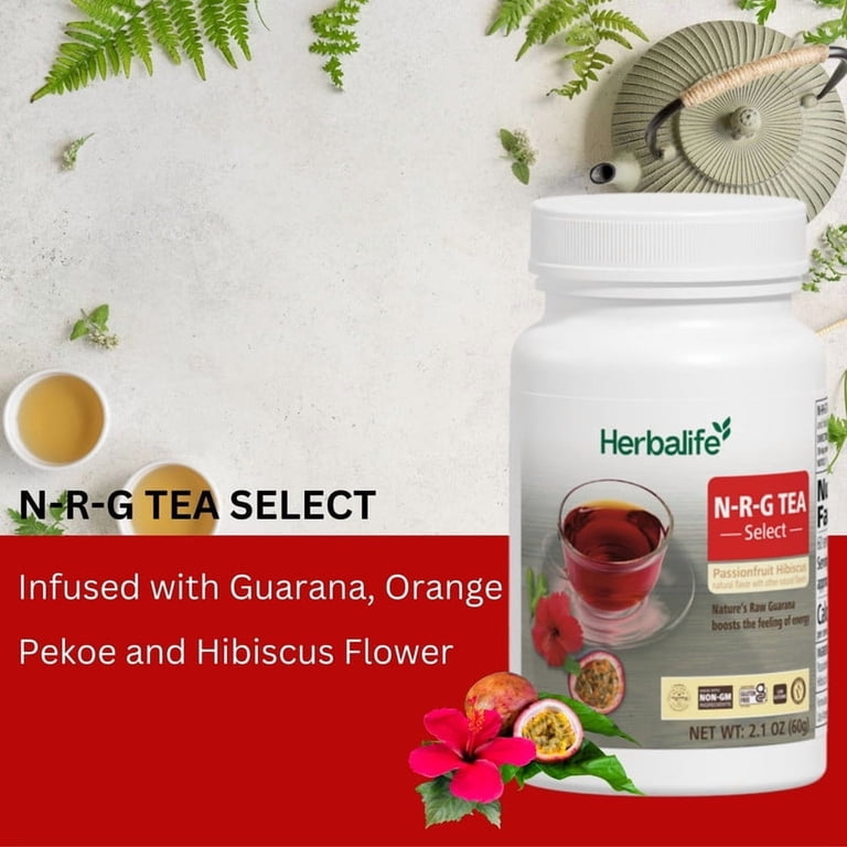 Herbalife, N-R-G Tea Select, Passionfruit Hibiscus 2.1 Oz, 60g