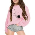 thumbnail image 2 of LIIPEE Girls Sweatshirts Cartoon Dandelion Flower Printed Long Sleeve Round Neck Pullover Tops Toddler Comfort Daily Wear Sweatshirts,Pink,3-4 Years, 2 of 3