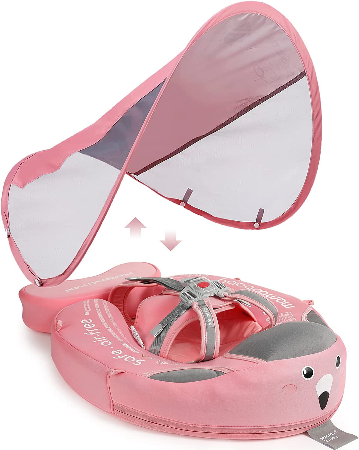 HECCEI Baby Floats Pool with Canopy Noninflatable Mambobaby Float for