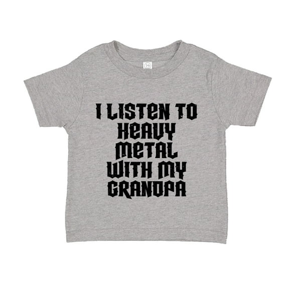 I Listen To Heavy Metal With My Grandpa Toddler T-Shirt 2T Athletic Heather