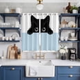 thumbnail image 2 of Curtains 63 Inch Length 2 Panels, Cute Black Cats Grommets Window Treatment Curtain, Cartoons Funny Cats Watercolor Thermal Curtains Drapes for Living Room/Bathroom, 2 of 9