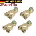 thumbnail image 1 of Terminal de batería de poste superior para uso versátil, terminales de batería de latón de grado marino, 2 pares de conectores resistentes con corrosión reducida y mayor resistencia, 1 of 5