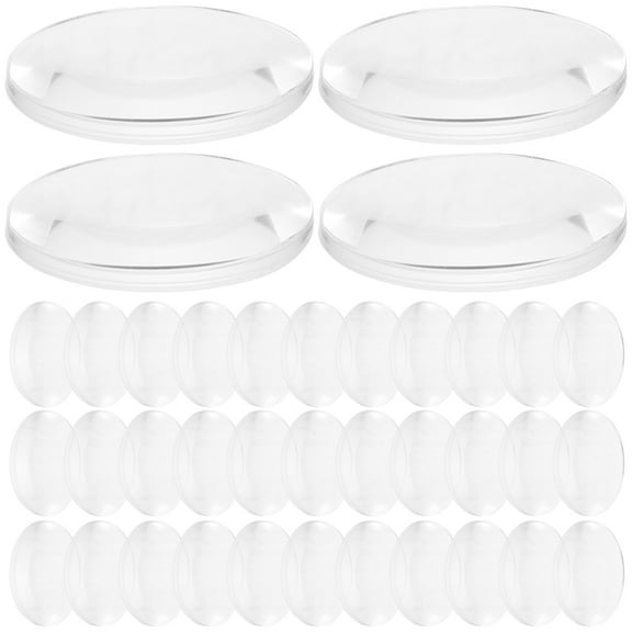 FRCOLOR 60pcs Transparent Convex Lens Acrylic Optical Lens Basic Physics Teaching Lens