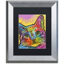 Trademark Fine Art "Tilt Cat" Canvas Art by Dean Russo, Black Matte, Silver Frame