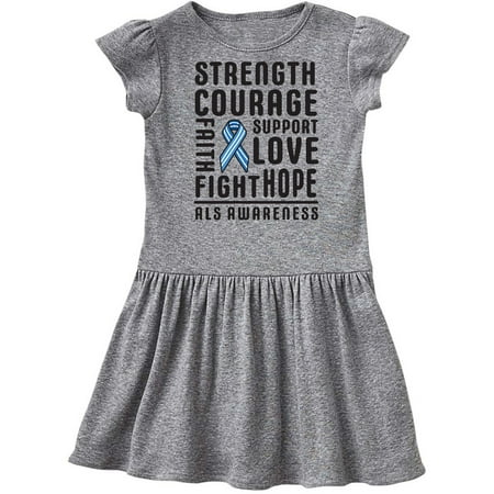 

Inktastic ALS Awareness Strength Courage Support Gift Toddler Girl Dress