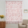thumbnail image 3 of Farmhouse Flower Sheer Curtains 54 Inches Long, Botanical Vintage Coral Red Leaf Plant Light Filering Curtains, Breathable Simi Curtain Privacy Drapes for Kitchen Bathroom Small Window Treatment, 3 of 9