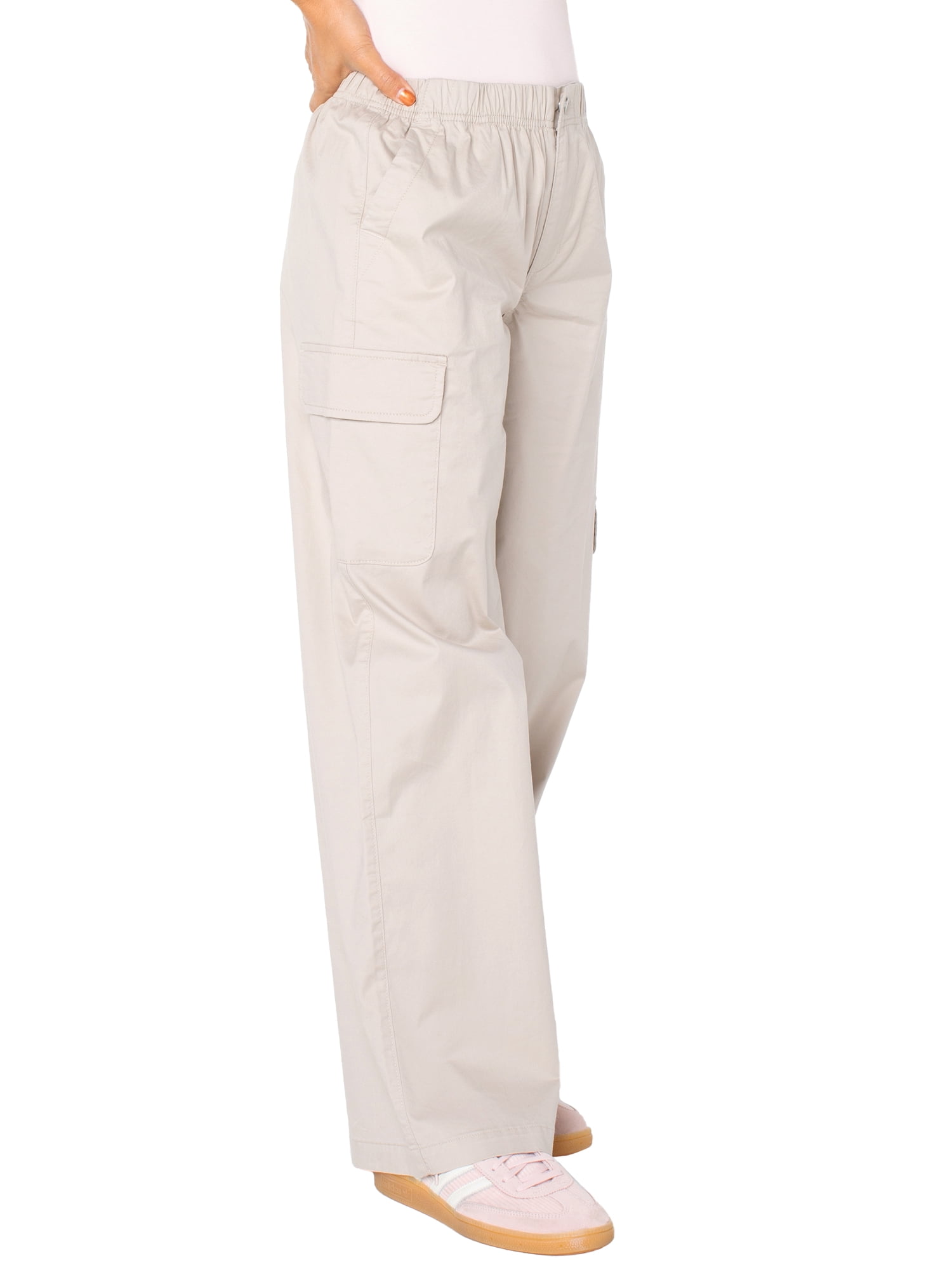 Celebrity Pink Women’s Poplin Wide Leg Cargo Pants, Sizes XS-XXXL