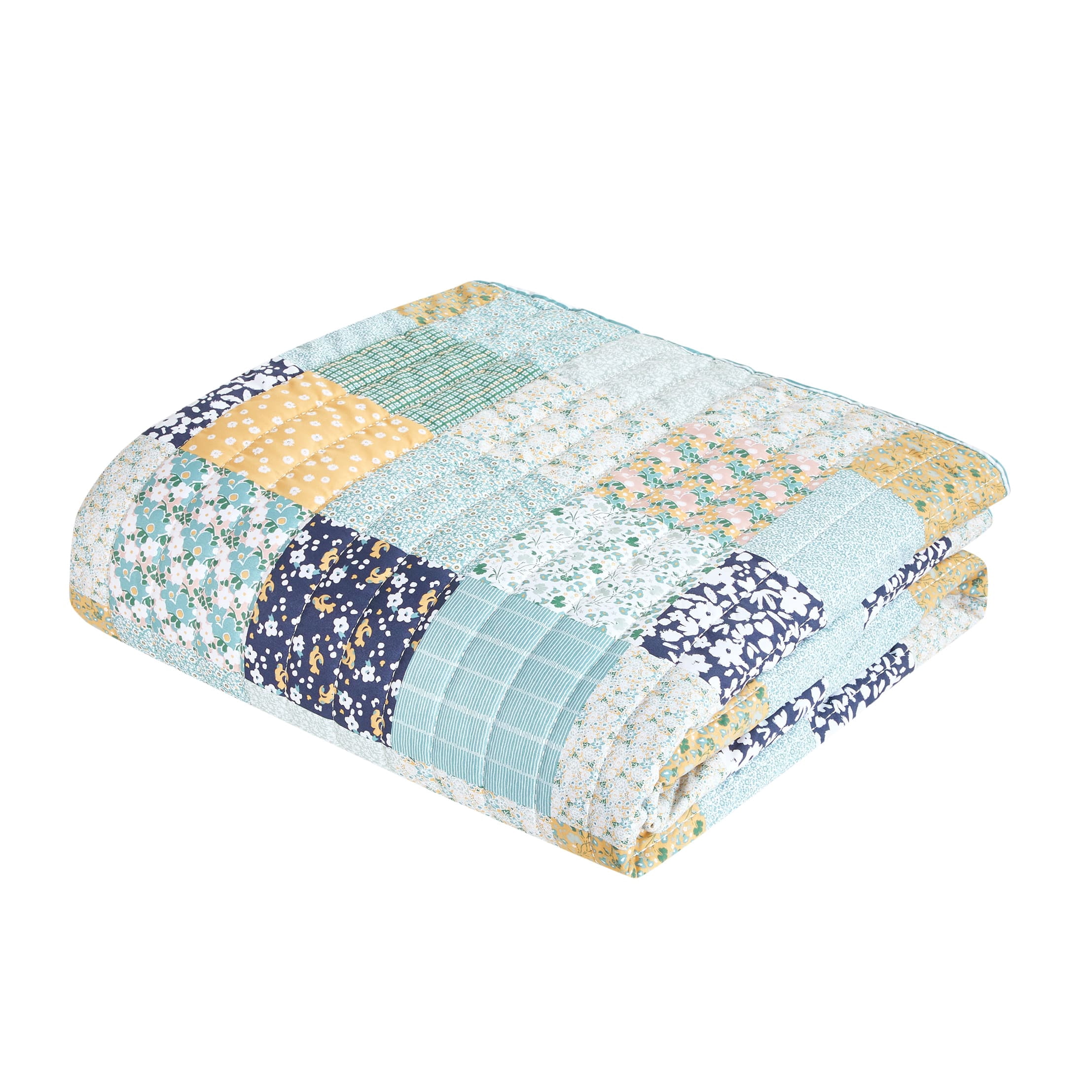 Mainstays All in One Lightweight Quilt Set and Sheet Set -5 Piece, Twin/Twin-XL, Patchwork