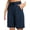 #2028:1 Pack, Navy Blue, variant on Women's 9'' Bermuda Shorts Casual Loose Comfy Drawstring Athletic Shorts with Pockets,Black,Large