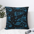 thumbnail image 4 of Yiaed Spacecraft Print Pillow Covers Super Soft Decorative Square Throw Pillow Covers Case Cushion Covers for Sofa Couch Bedroom Car Decor（No pillow core）-12"x12", 4 of 7