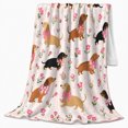 thumbnail image 2 of Playful Dachshund Pups Pink Bows Whimsical Dog Lovers, Playful Pet Portrait Pattern, Warm Flannel Blanket for Living Room and Bedroom, Dog Lovers Just Because Gift, Pet Lover Home Decor, 2 of 9