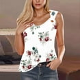 thumbnail image 2 of Moxiu Tank Top for Women Loose Fit Trendy 2025 Sleeveless Shirts O Ring Shoulder Tank Top Floral Print Spring Summer Casual Beach Tanks Shirt White,L, 2 of 3