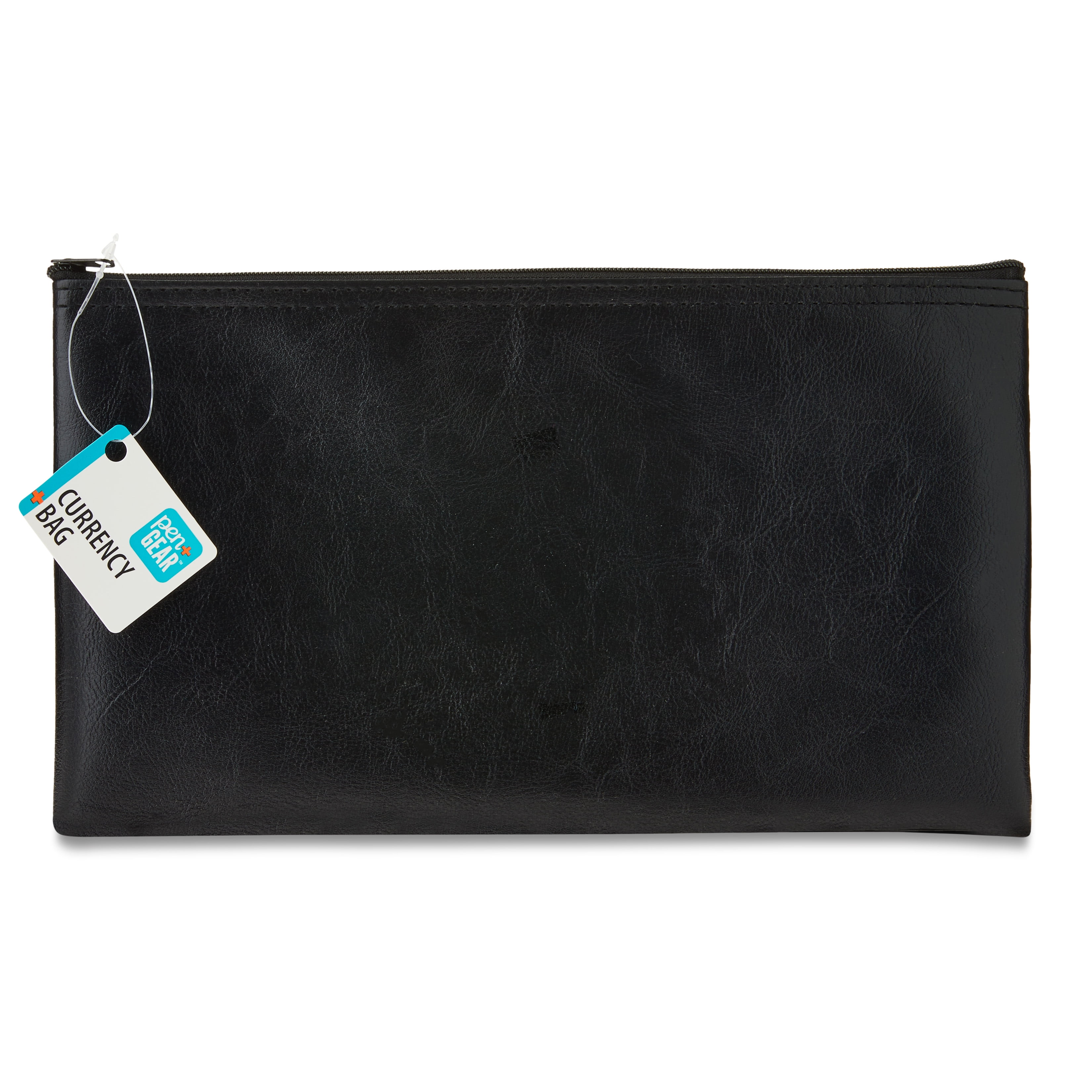 (2 pack) Pen + Gear Money Bag with Zipper, 10.6" x 6.3", Black