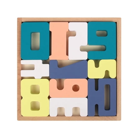 BINGLI Wooden 123 Numbers Puzzle, Colorful Preschool Counting Toy, Interactive Montessori Educational Learning Board, Modern Baby and Toddler Gift for Boys or Girls
