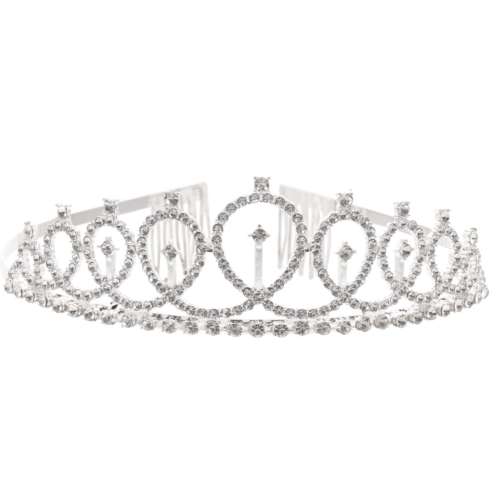 Crystal Tiara Crown Headband Heart Shape Rhinestone Wedding Headband